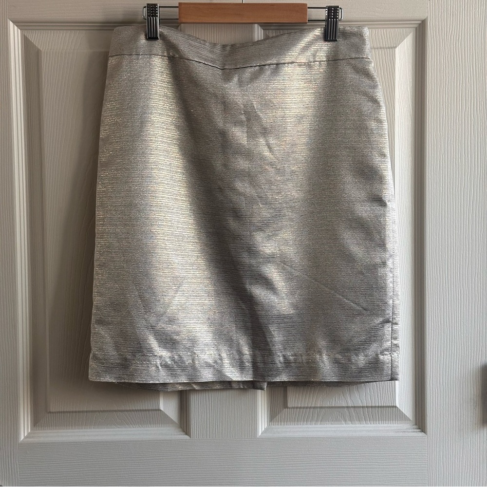 LOFT Gold Metallic Shimmer Mini Skirt Women’s Size 6